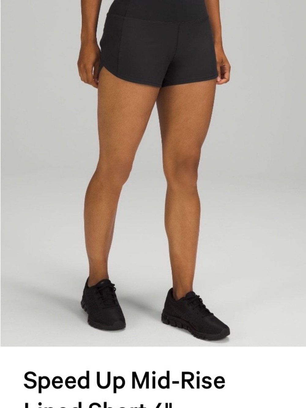 lululemon athletica Black Speed Up Mid-Rise Shorts